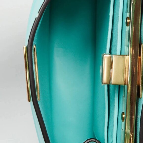 Fendi Teal Leather Petite Peekaboo Iseeu Satchel Bag 8BN335 - Picture 11 of 12